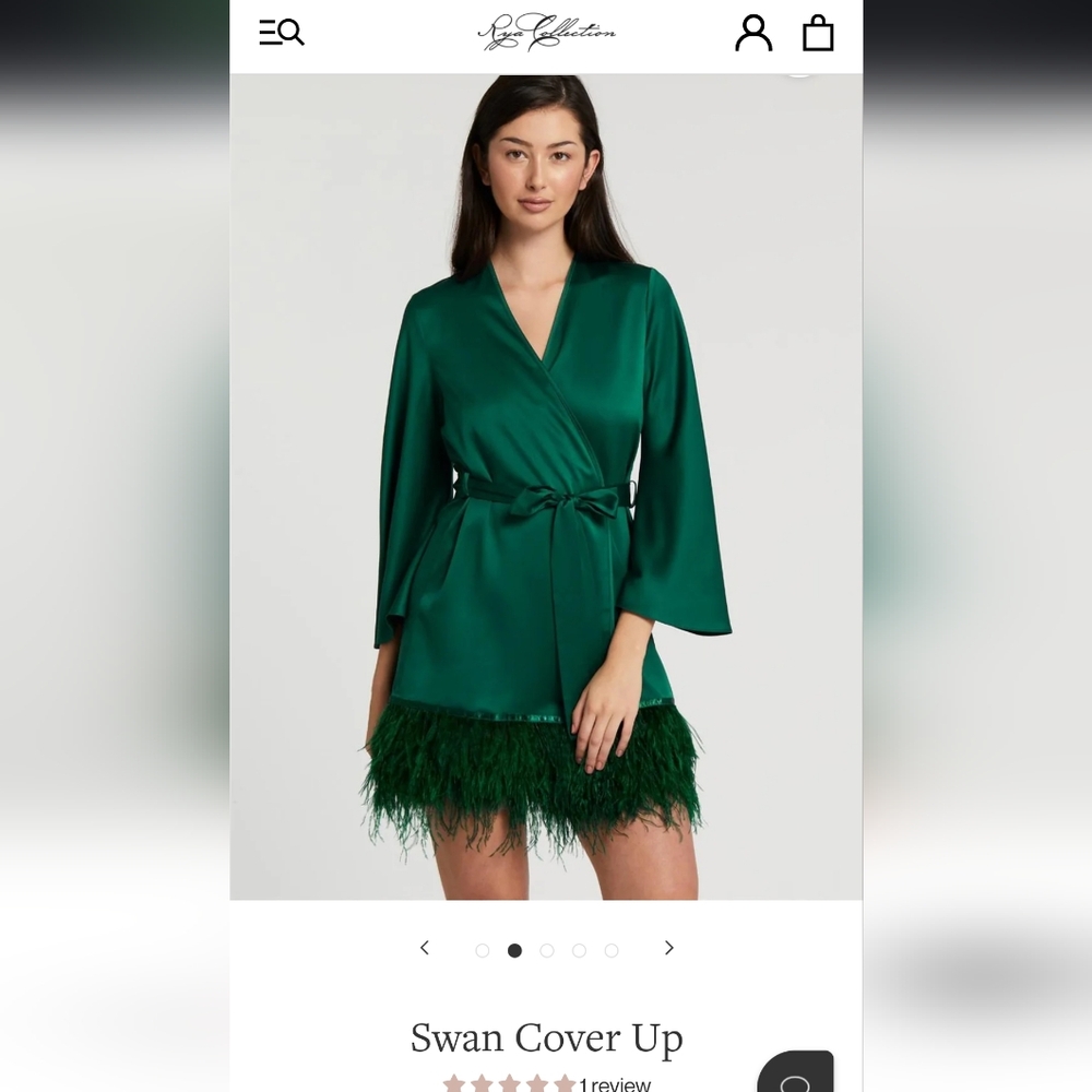 Rya Collection feather satin robe